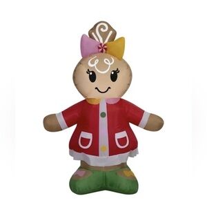Holiday Time 4 Ft Christmas Gingerbread Girl Airblown Inflatable Decoration NEW